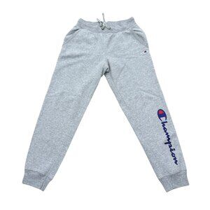 Men’s Champion Script Logo Sweatpants Grey Heather Joggers 2010s